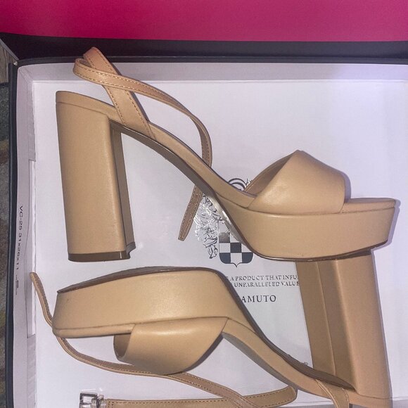 Vince Camuto Nude Chunky Platform Sandals - Picture 8 of 12